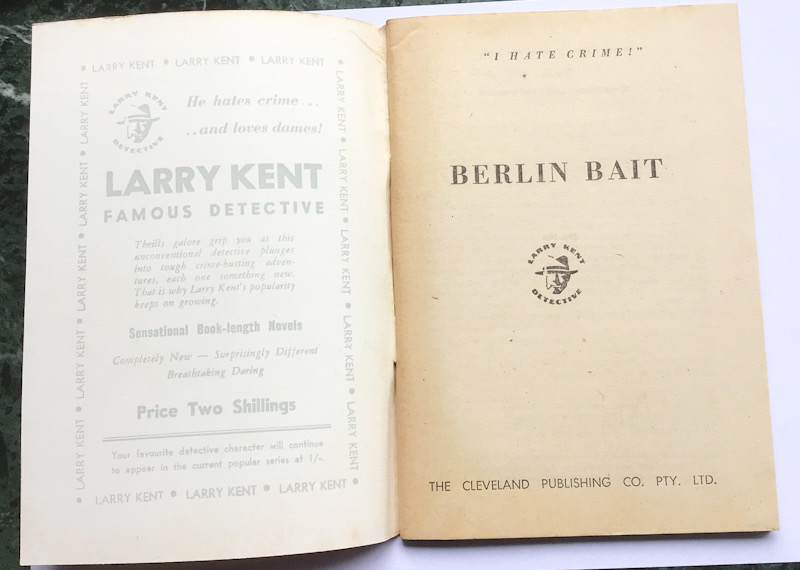 Larry Kent Berlin Bait Australian Detective paperback book No562